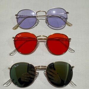 3x vintage RayBan ROUND SUNGLASSES! *Estate Sale Find* FREE SHIPPING! Unisex 😎